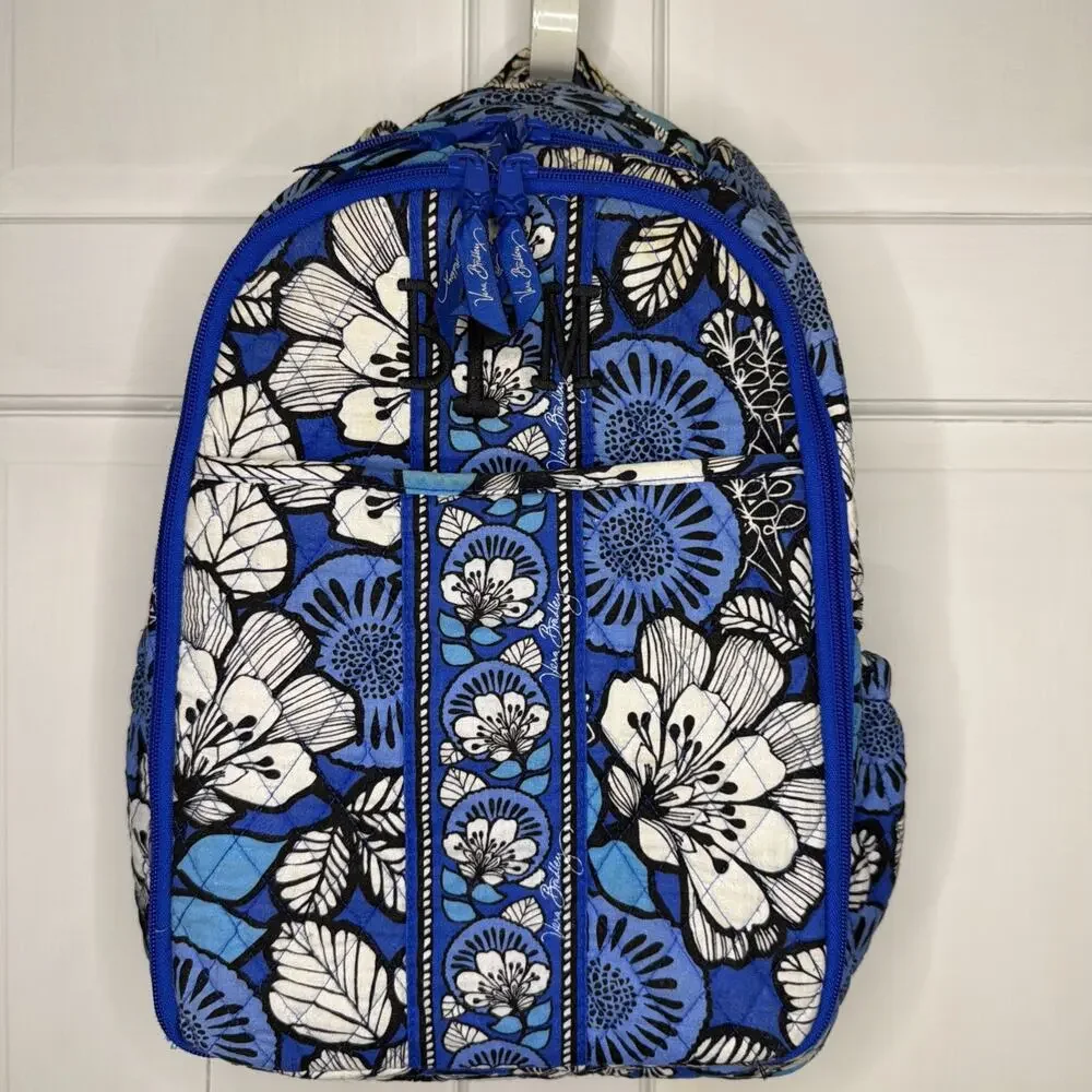 Vera Bradley Blue Bayou Diaper Bag Pad Quilted Backpack Travel Work School Gift